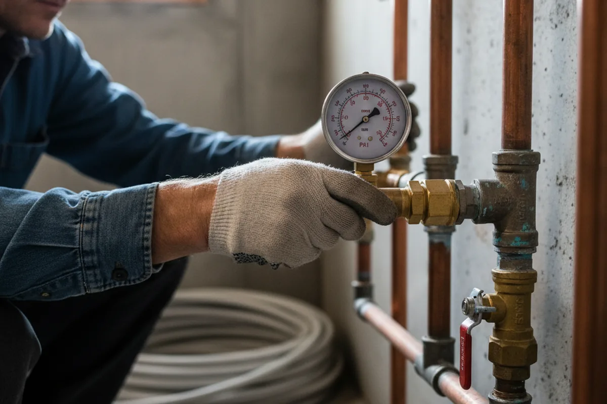 Pressure testing a repaired line during Water Line Repair in Stormville